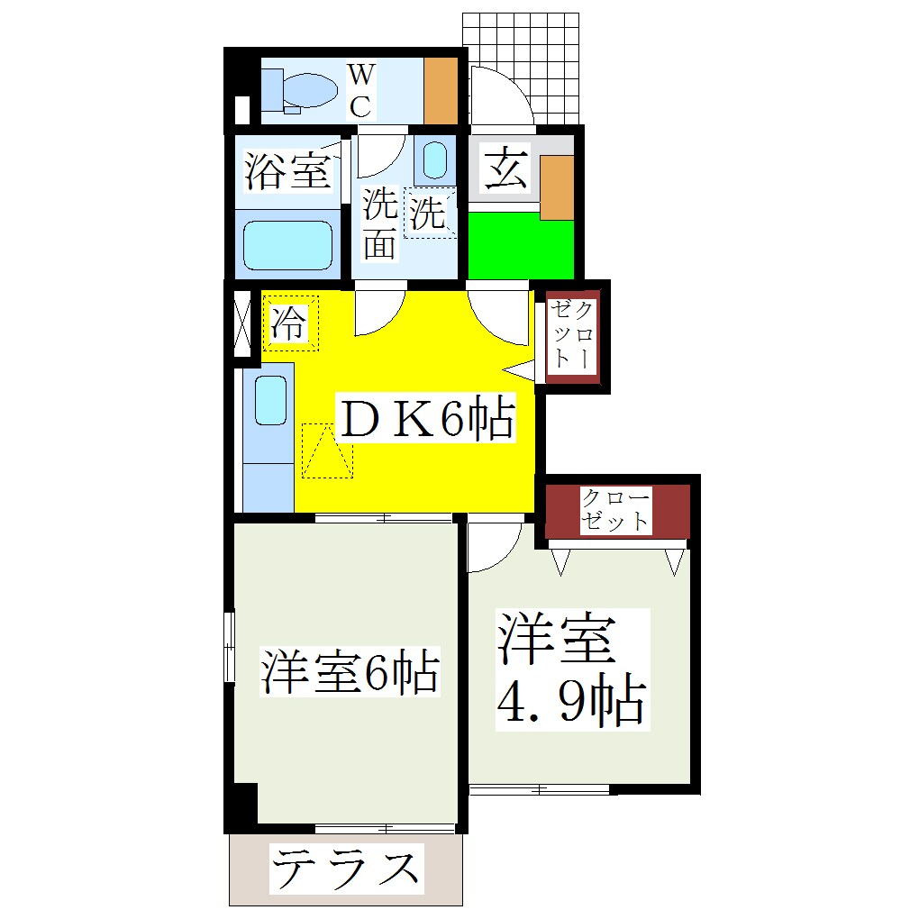 西牟田駅 徒歩25分 1階の物件間取画像