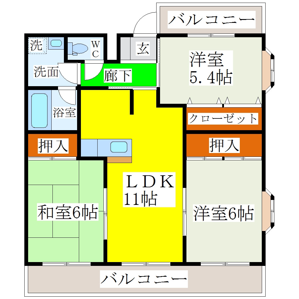 八丁牟田駅 徒歩8分 1階の物件間取画像