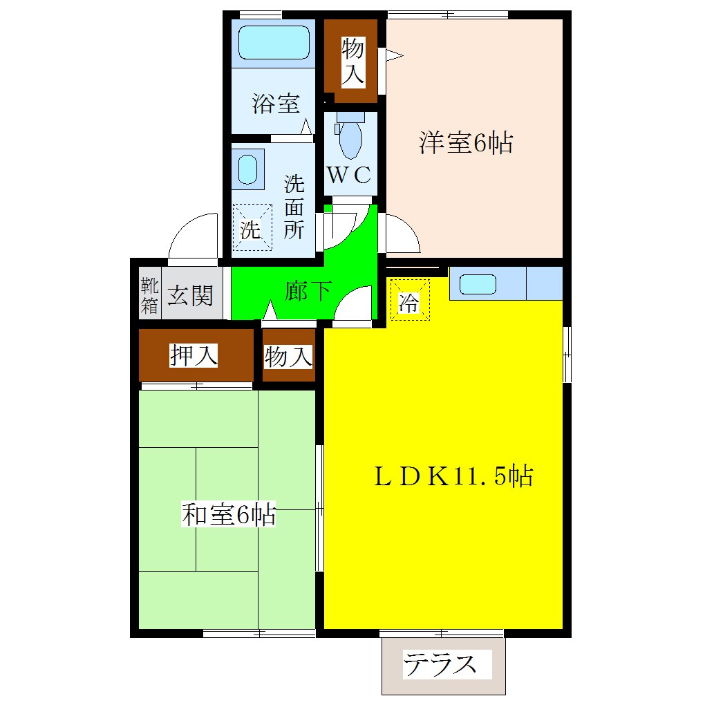 アークフラッツＤ棟の物件間取画像
