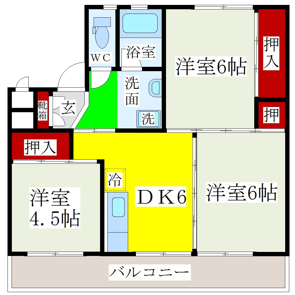 西牟田駅 徒歩36分 3階の物件間取画像