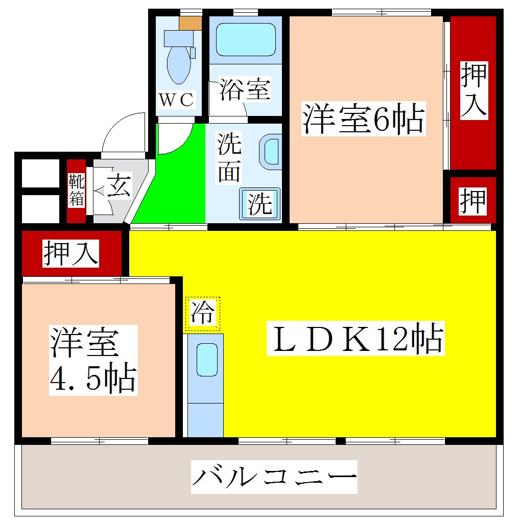 八丁牟田駅 徒歩17分 5階の物件間取画像