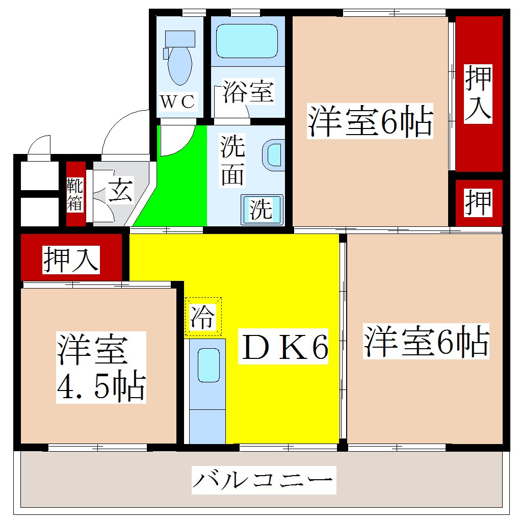 八丁牟田駅 徒歩17分 1階の物件間取画像