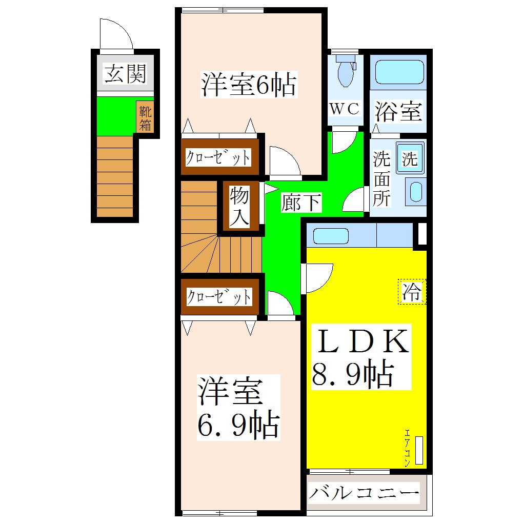 羽犬塚駅 徒歩113分 2階の物件間取画像
