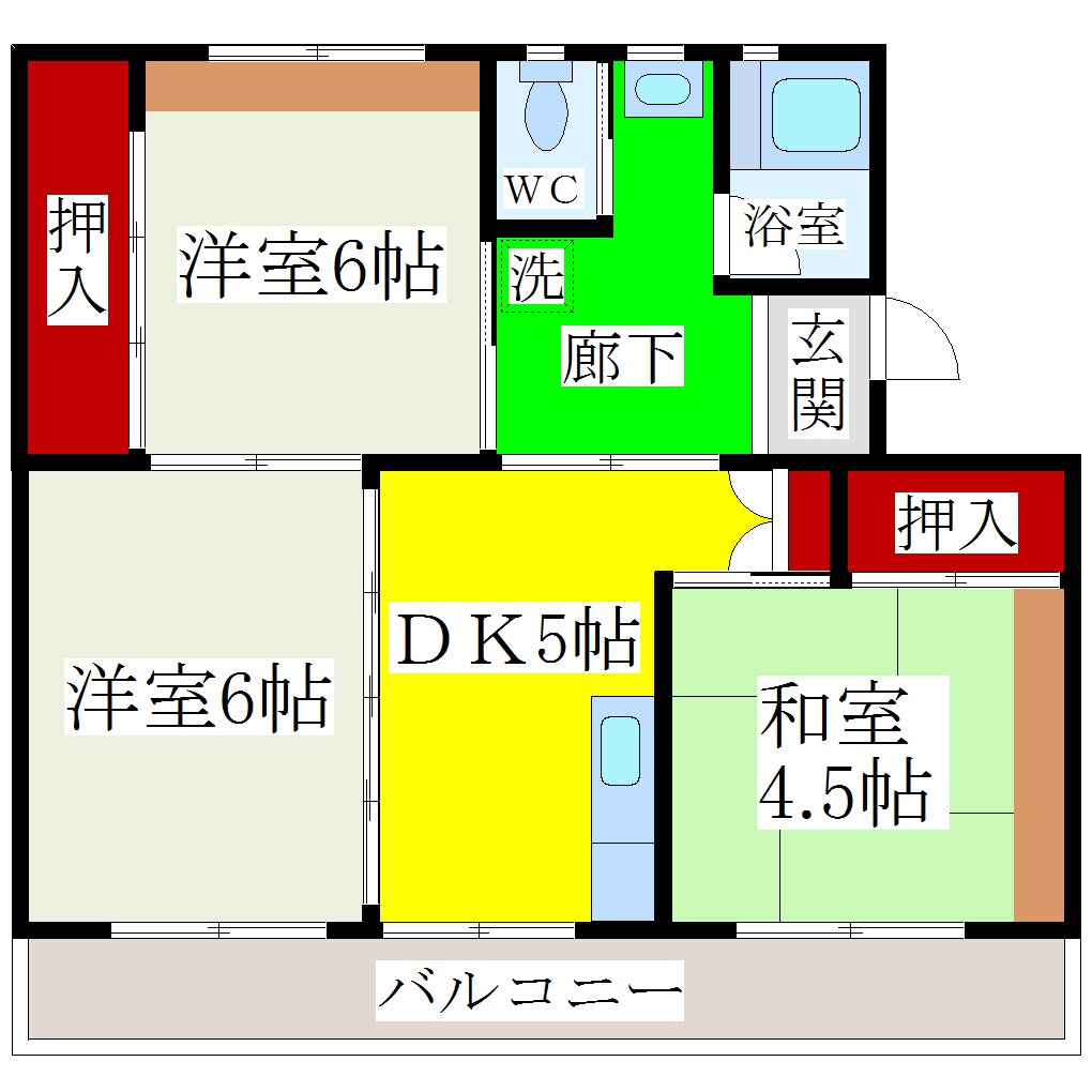 ビレッジハウス城島1号棟の物件間取画像