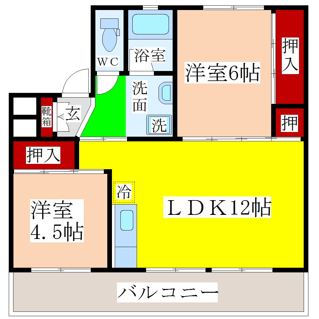 瀬高駅 徒歩14分 1階の物件間取画像