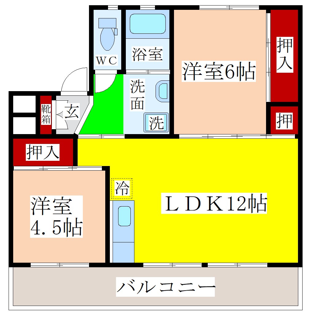 ビレッジハウス三橋1号棟の物件間取画像