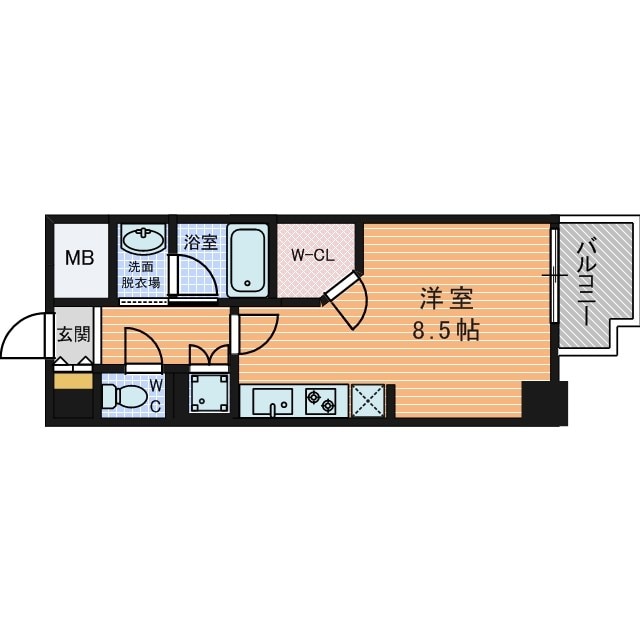 北浜駅 徒歩4分 14階の物件間取画像