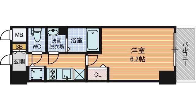 プレサンス北浜パレスの物件間取画像