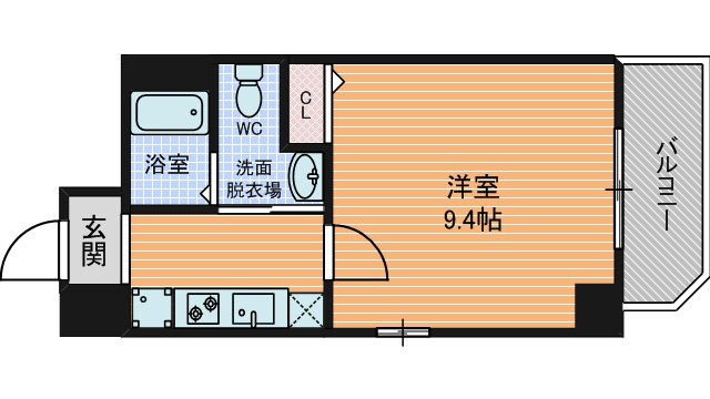 谷町四丁目駅 徒歩4分 12階の物件間取画像