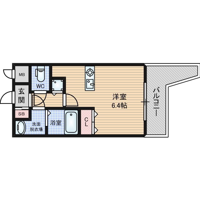 レジディア天神橋の物件間取画像