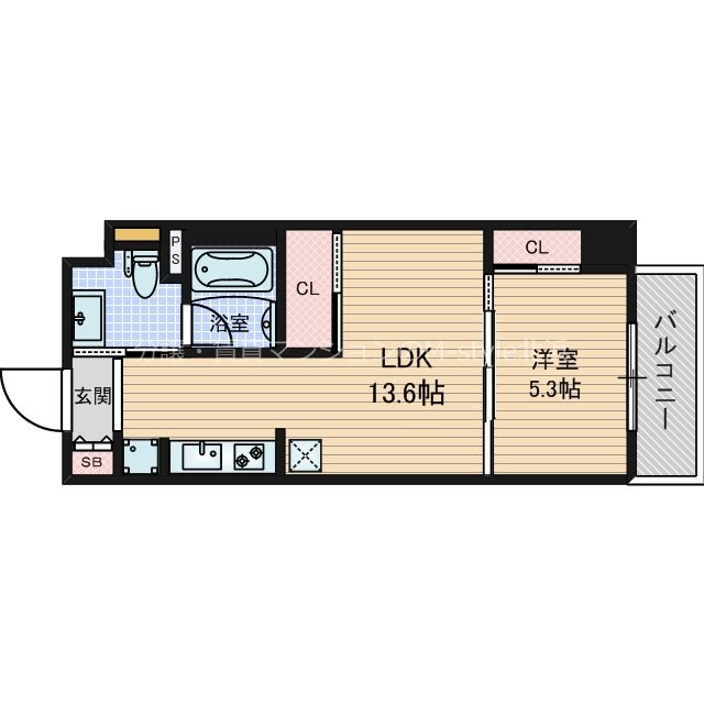 Uresidence Temmabashi （旧　T’s SQUARE Kitahama）の物件間取画像