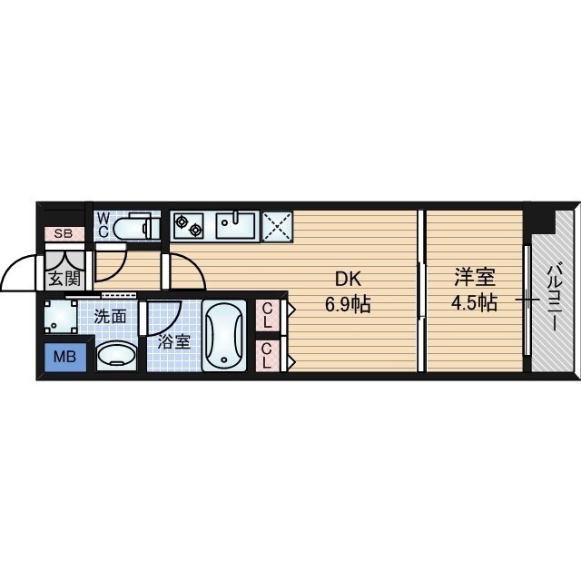 S-RESIDENCE淀屋橋の物件間取画像