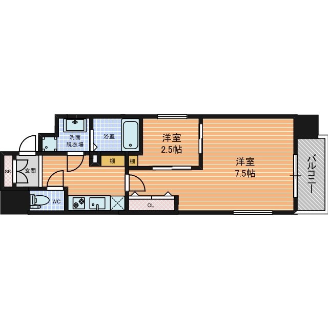 ファーストフィオーレ心斎橋イーストIIの物件間取画像