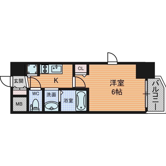 堺筋本町駅 徒歩6分 14階の物件間取画像