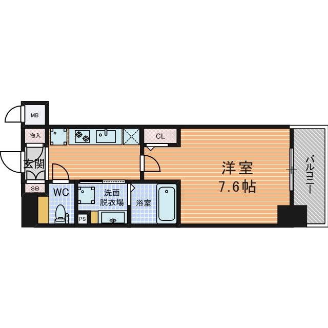 エグゼ心斎橋EASTの物件間取画像