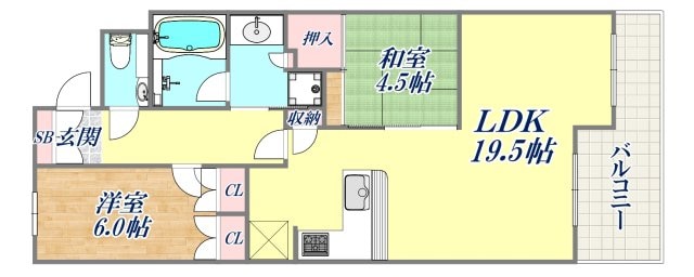 ワコーレシティ神戸三宮の物件間取画像