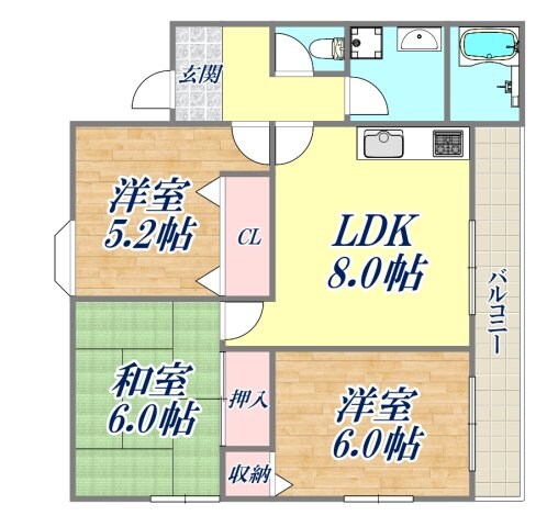 ハイツ山村の物件間取画像