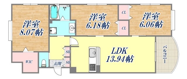 シティプラザ芦屋西の物件間取画像