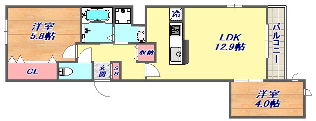 オータムハイライズの物件間取画像