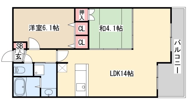 レジディア三宮東の物件間取画像