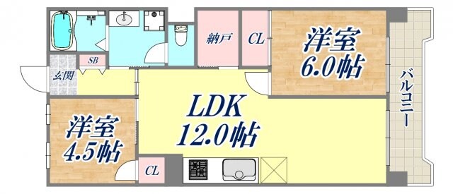 ビレッジハウス港島タワーの物件間取画像