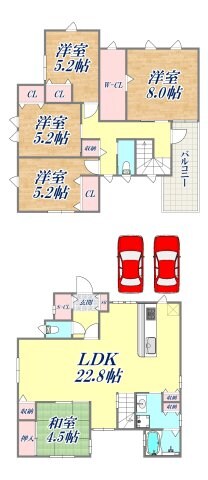 舞多聞西8丁目戸建の物件間取画像