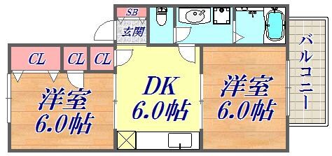 大倉山ハイツA棟の物件間取画像