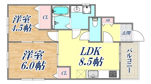 ハイツ水笠の物件間取画像