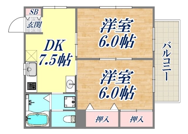 エルカーサ熊野の物件間取画像