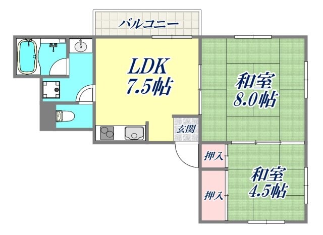 ハイツ瓦屋の物件間取画像