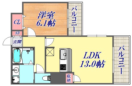 プレサンスKOBEグレンツの物件間取画像