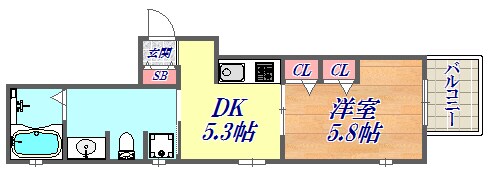 オーキッドレジデンス神戸三宮の物件間取画像