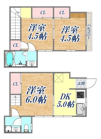 スカイハイツ日暮の物件間取画像