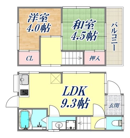 塩屋町６丁目戸建ての物件間取画像