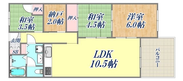 東山ハイツの物件間取画像