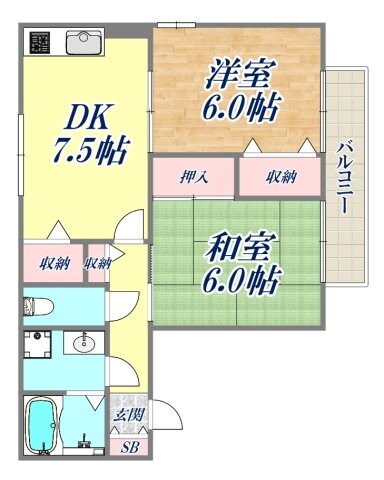 ハイカムール芦屋の物件間取画像