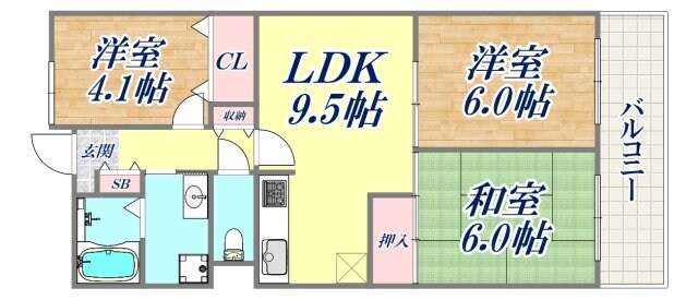 住吉ハウスの物件間取画像