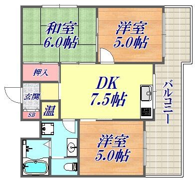 サンシャイン三宮の物件間取画像