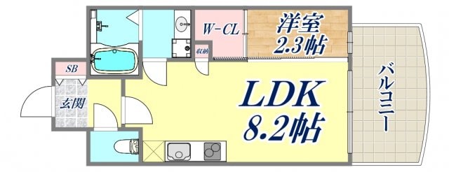 セレニテ三宮プリエの物件間取画像