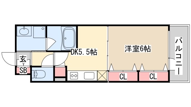 プレジール三ノ宮3の物件間取画像