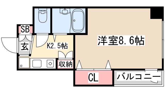 カーサ神戸下山手の物件間取画像