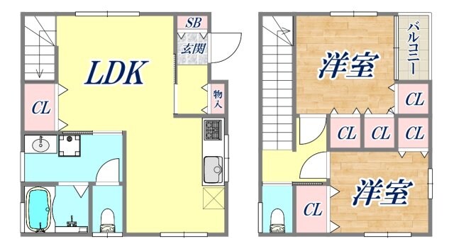 中山手通3丁目戸建の物件間取画像