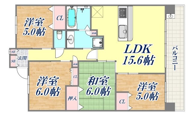 Brillia六甲アイランドブランズリビオの物件間取画像