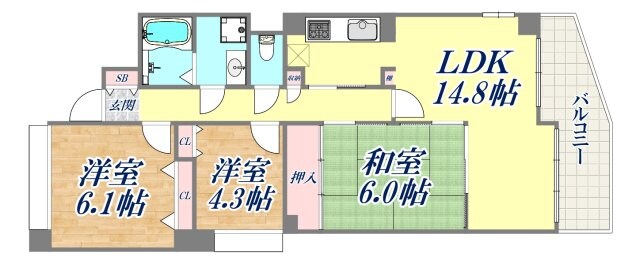 ステイツ神戸青谷・城の下通の物件間取画像