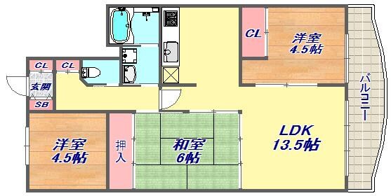 ロマンツェ東灘の物件間取画像