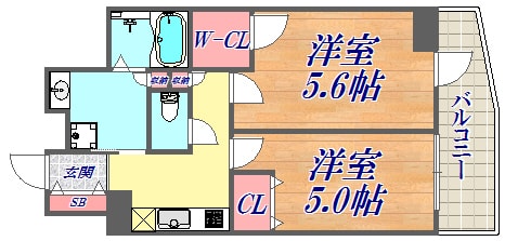 エステムコート神戸元町2リザーヴの物件間取画像