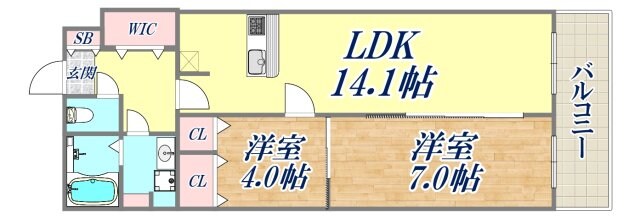 シェルメール住吉本町の物件間取画像