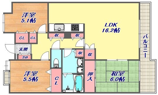 ジークレフ高羽二番館の物件間取画像