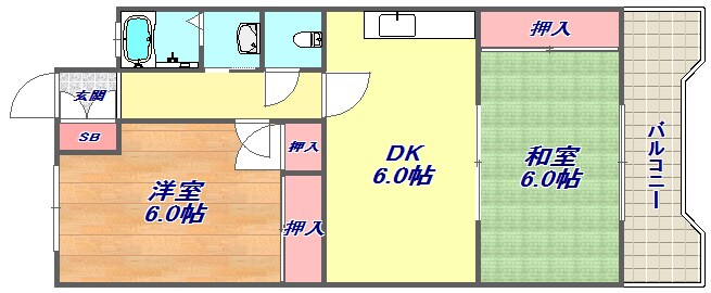 薬師グリーンハイツの物件間取画像