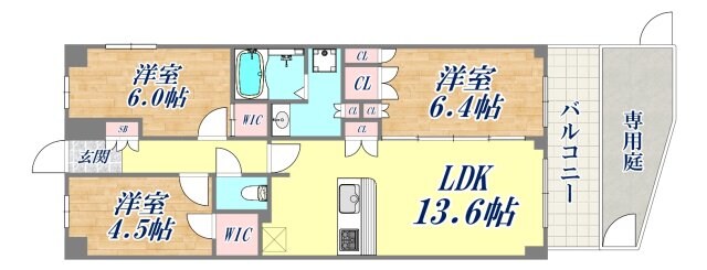 ミレーネ神戸住吉本町の物件間取画像